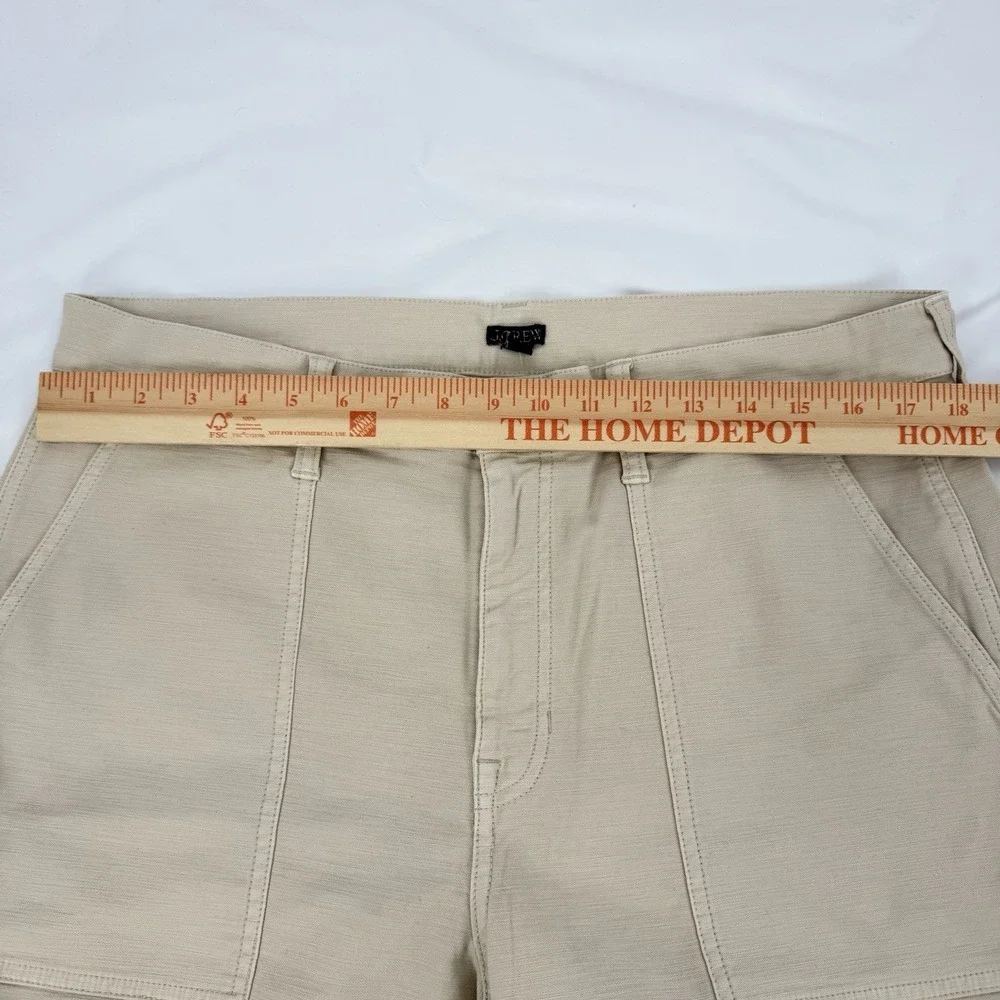 J. Crew Sz 32 Camp Pocket Wide Leg‎ Pants in "Natural"Stretch Cotton Preppy - Picture 7 of 10